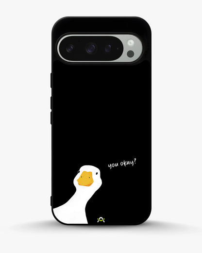 Curious Goose Phone Case - Quirky White & Black Print for iPhone, Samsung, Pixel, OnePlus & Vivo