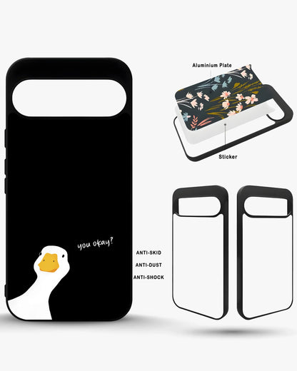 Curious Goose Phone Case - Quirky White & Black Print for iPhone, Samsung, Pixel, OnePlus & Vivo
