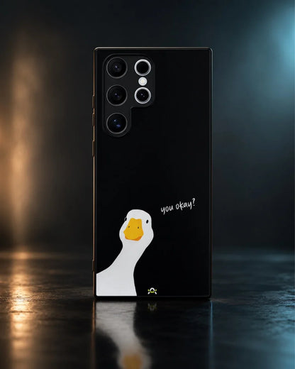 Curious Goose Phone Case - Quirky White & Black Print for iPhone, Samsung, Pixel, OnePlus & Vivo
