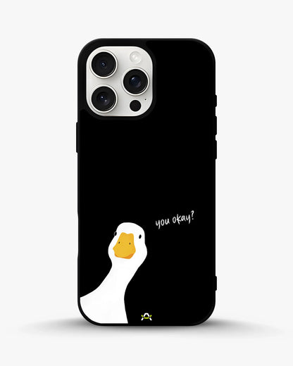 Curious Goose Phone Case - Quirky White & Black Print for iPhone, Samsung, Pixel, OnePlus & Vivo