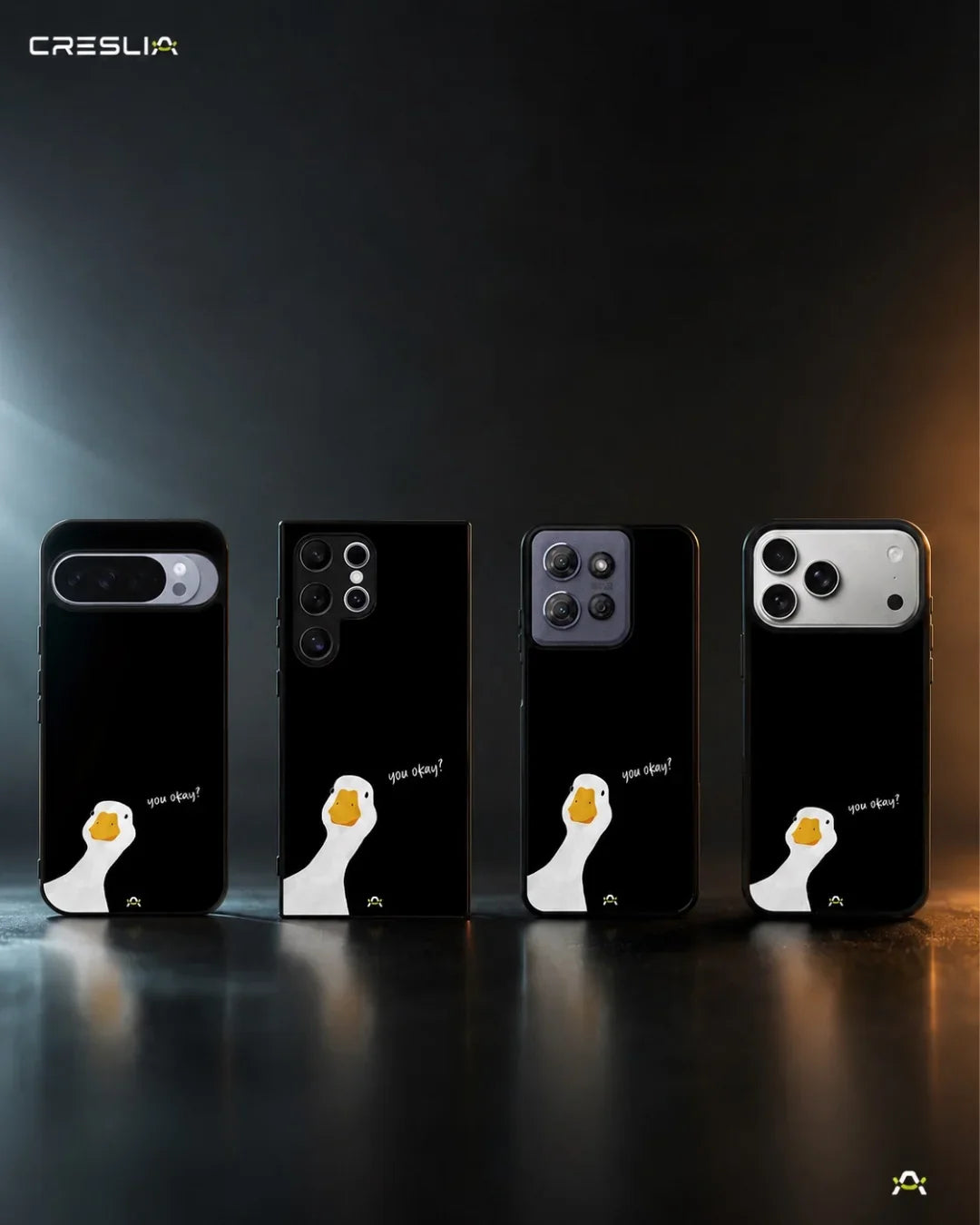 Curious Goose Phone Case - Quirky White & Black Print for iPhone, Samsung, Pixel, OnePlus & Vivo