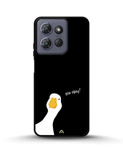 Curious Goose Phone Case - Quirky White & Black Print for iPhone, Samsung, Pixel, OnePlus & Vivo