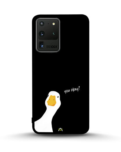 Curious Goose Phone Case - Quirky White & Black Print for iPhone, Samsung, Pixel, OnePlus & Vivo