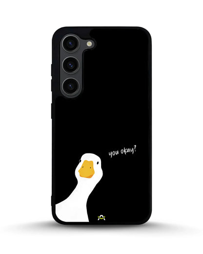 Curious Goose Phone Case - Quirky White & Black Print for iPhone, Samsung, Pixel, OnePlus & Vivo