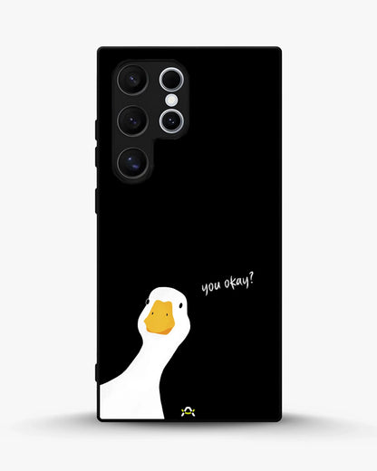 Curious Goose Phone Case - Quirky White & Black Print for iPhone, Samsung, Pixel, OnePlus & Vivo