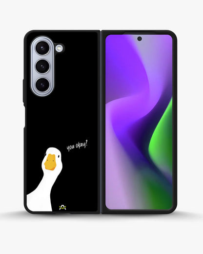 Curious Goose Phone Case - Quirky White & Black Print for iPhone, Samsung, Pixel, OnePlus & Vivo