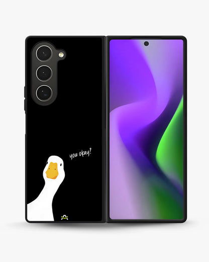 Curious Goose Phone Case - Quirky White & Black Print for iPhone, Samsung, Pixel, OnePlus & Vivo