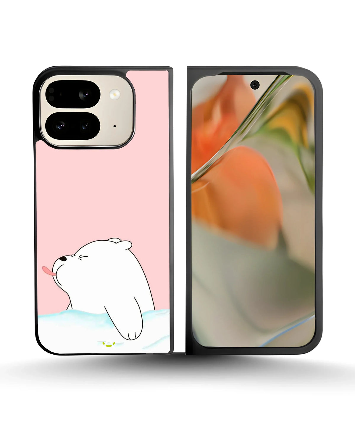 Cute Bear Tongue Out Phone Case - Glossy Aluminum Cover for iPhone, Samsung, Pixel, OnePlus & Vivo