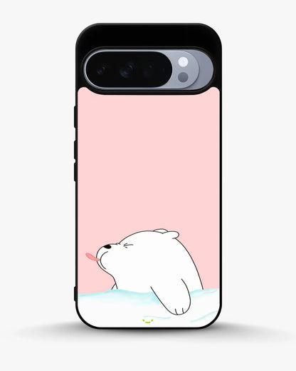 Cute Bear Tongue Out Phone Case - Glossy Aluminum Cover for iPhone, Samsung, Pixel, OnePlus & Vivo