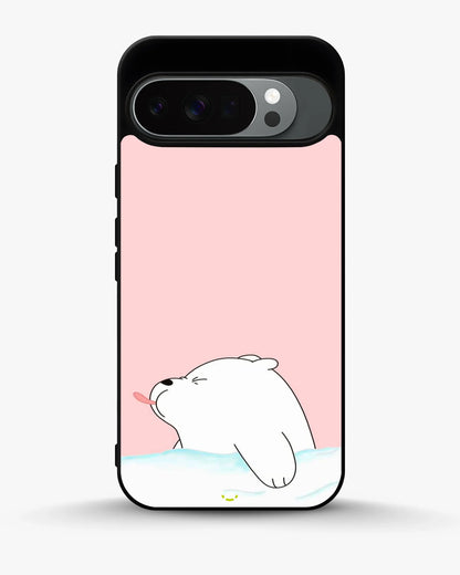 Cute Bear Tongue Out Phone Case - Glossy Aluminum Cover for iPhone, Samsung, Pixel, OnePlus & Vivo