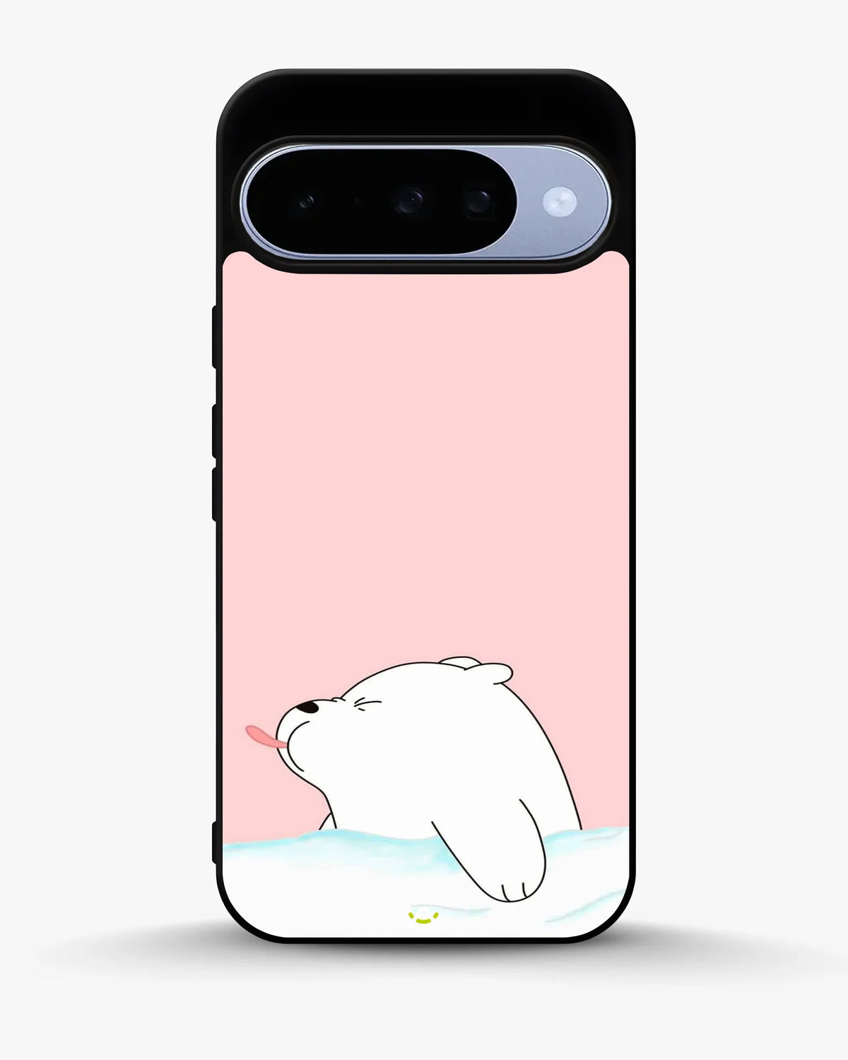 Cute Bear Tongue Out Phone Case - Glossy Aluminum Cover for iPhone, Samsung, Pixel, OnePlus & Vivo