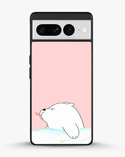 Cute Bear Tongue Out Phone Case - Glossy Aluminum Cover for iPhone, Samsung, Pixel, OnePlus & Vivo