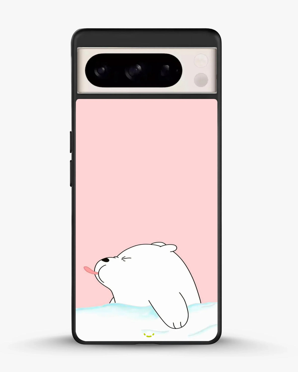 Cute Bear Tongue Out Phone Case - Glossy Aluminum Cover for iPhone, Samsung, Pixel, OnePlus & Vivo