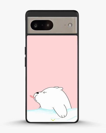 Cute Bear Tongue Out Phone Case - Glossy Aluminum Cover for iPhone, Samsung, Pixel, OnePlus & Vivo