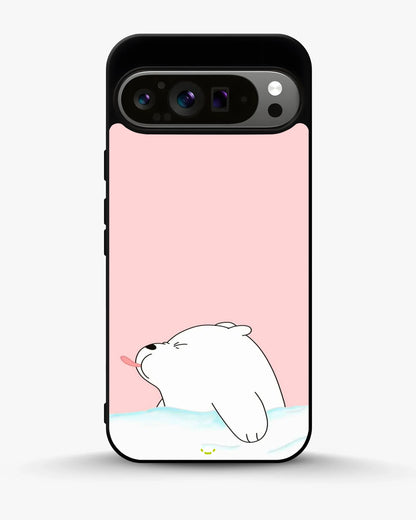 Cute Bear Tongue Out Phone Case - Glossy Aluminum Cover for iPhone, Samsung, Pixel, OnePlus & Vivo