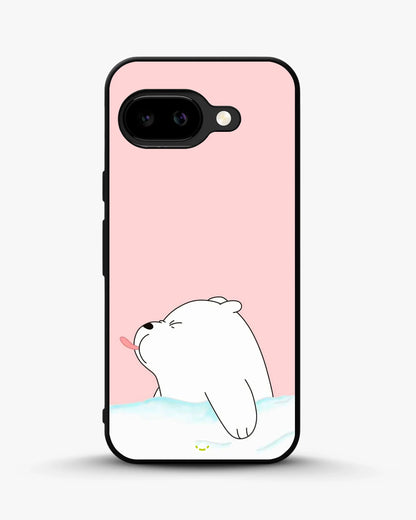 Cute Bear Tongue Out Phone Case - Glossy Aluminum Cover for iPhone, Samsung, Pixel, OnePlus & Vivo