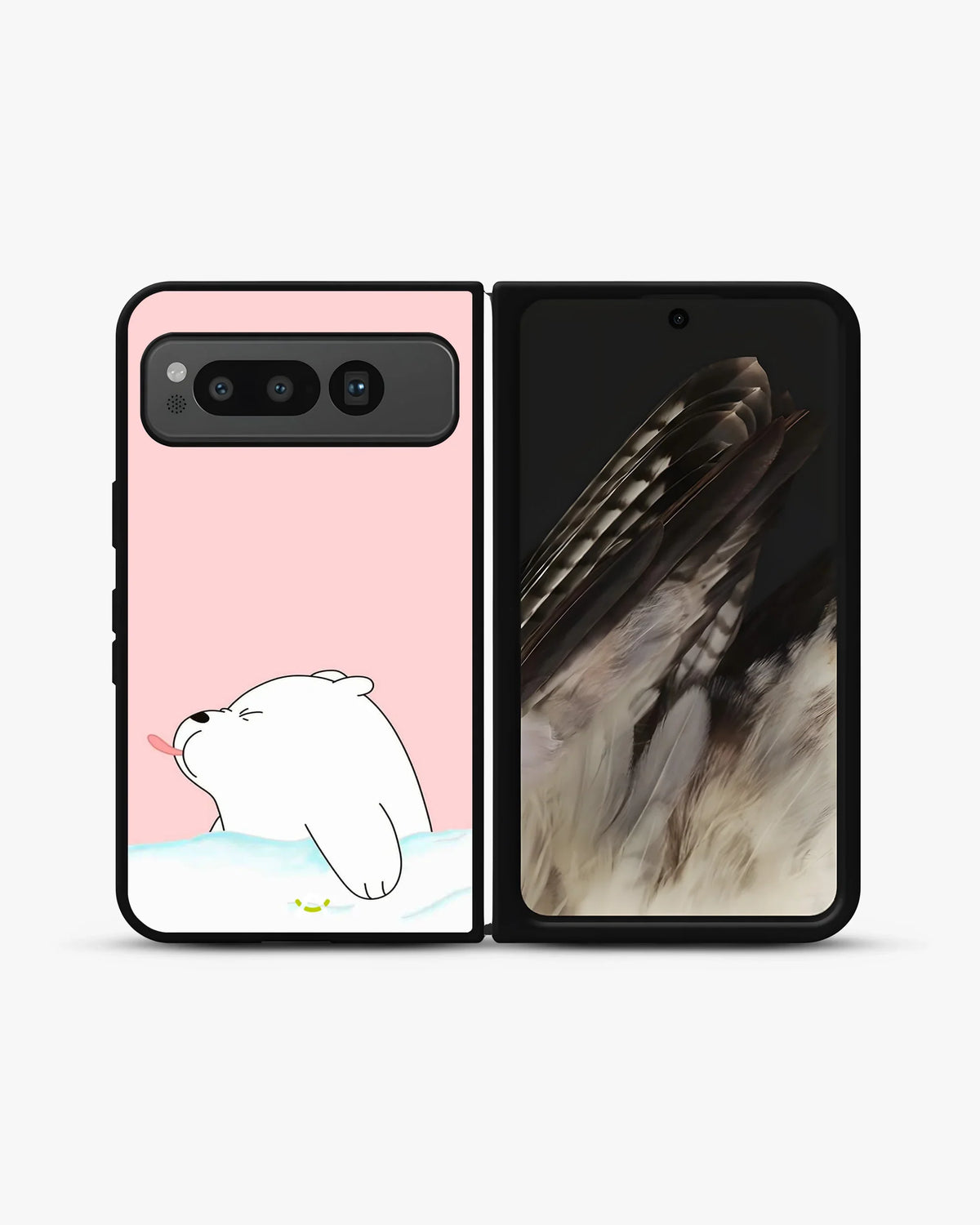 Cute Bear Tongue Out Phone Case - Glossy Aluminum Cover for iPhone, Samsung, Pixel, OnePlus & Vivo