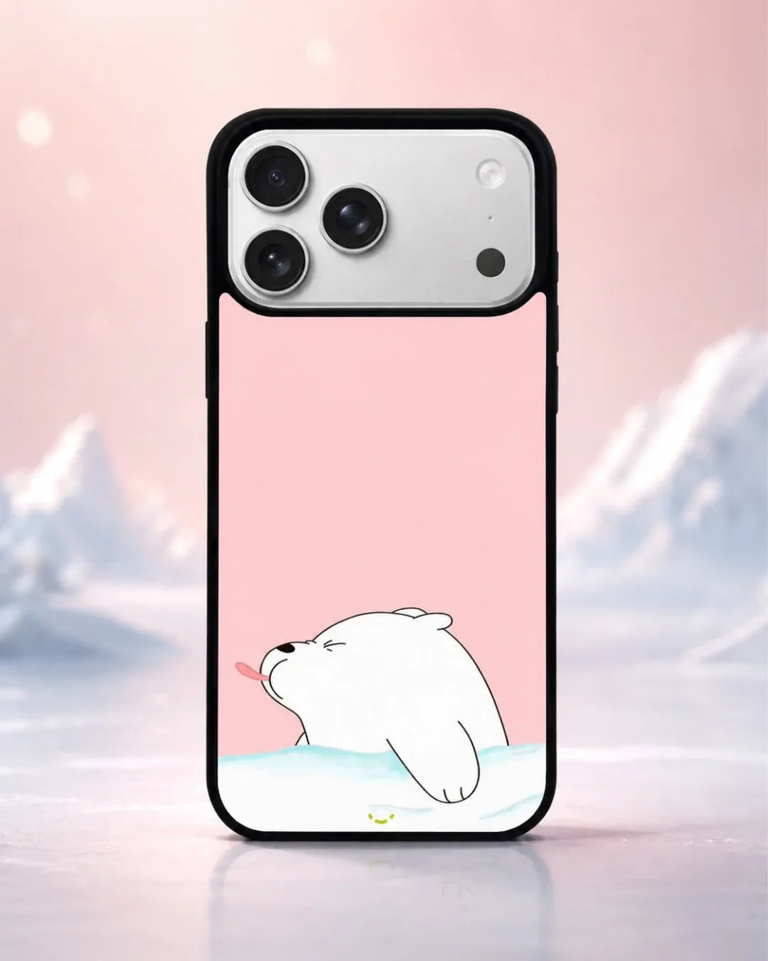 Cute Bear Tongue Out Phone Case - Glossy Aluminum Cover for iPhone, Samsung, Pixel, OnePlus & Vivo