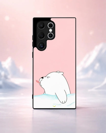 Cute Bear Tongue Out Phone Case - Glossy Aluminum Cover for iPhone, Samsung, Pixel, OnePlus & Vivo