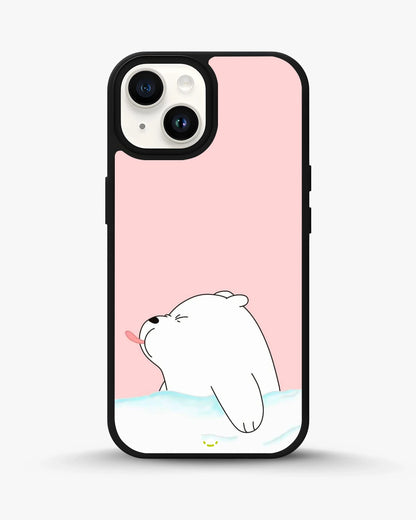 Cute Bear Tongue Out Phone Case - Glossy Aluminum Cover for iPhone, Samsung, Pixel, OnePlus & Vivo