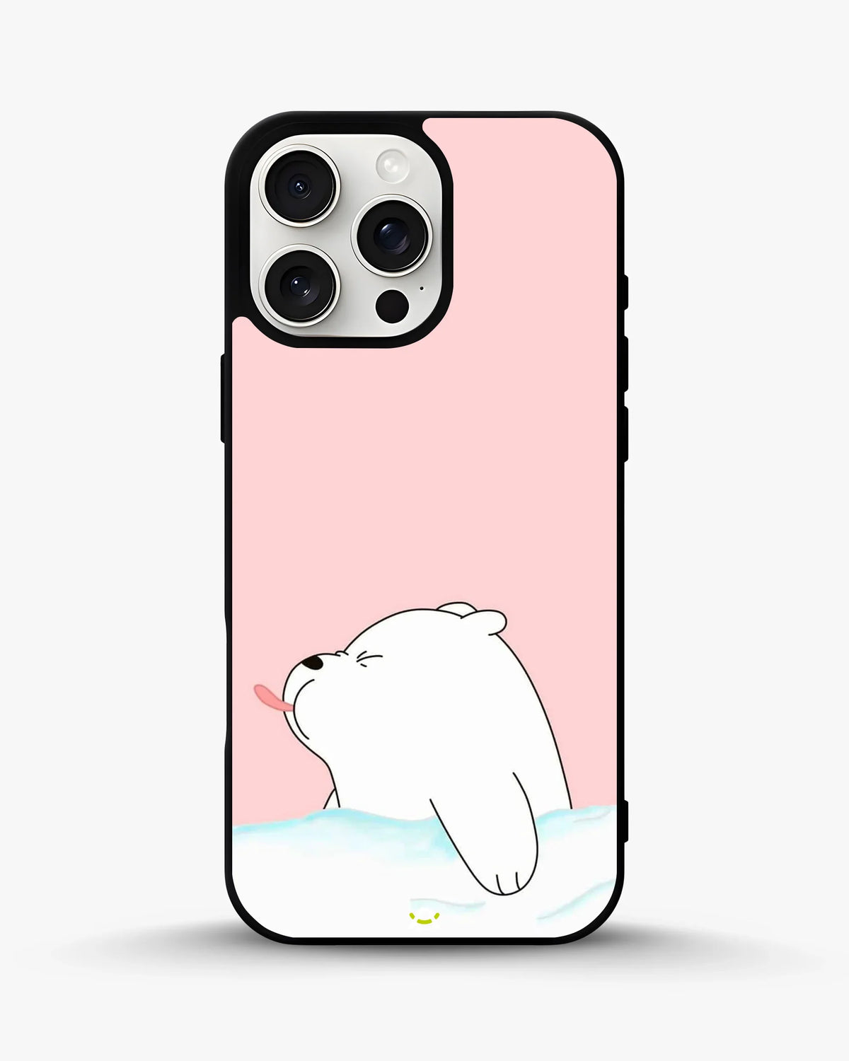 Cute Bear Tongue Out Phone Case - Glossy Aluminum Cover for iPhone, Samsung, Pixel, OnePlus & Vivo