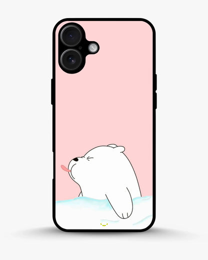 Cute Bear Tongue Out Phone Case - Glossy Aluminum Cover for iPhone, Samsung, Pixel, OnePlus & Vivo