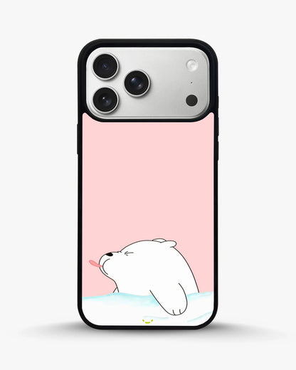 Cute Bear Tongue Out Phone Case - Glossy Aluminum Cover for iPhone, Samsung, Pixel, OnePlus & Vivo