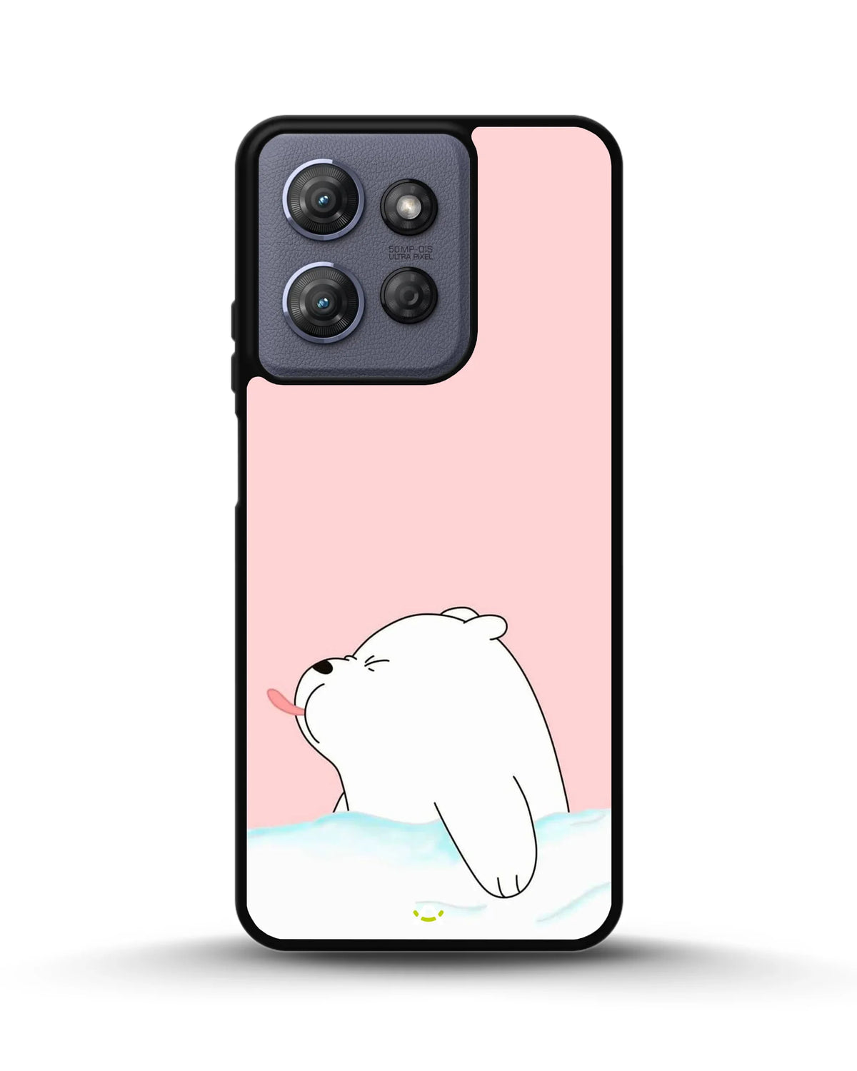 Cute Bear Tongue Out Phone Case - Glossy Aluminum Cover for iPhone, Samsung, Pixel, OnePlus & Vivo