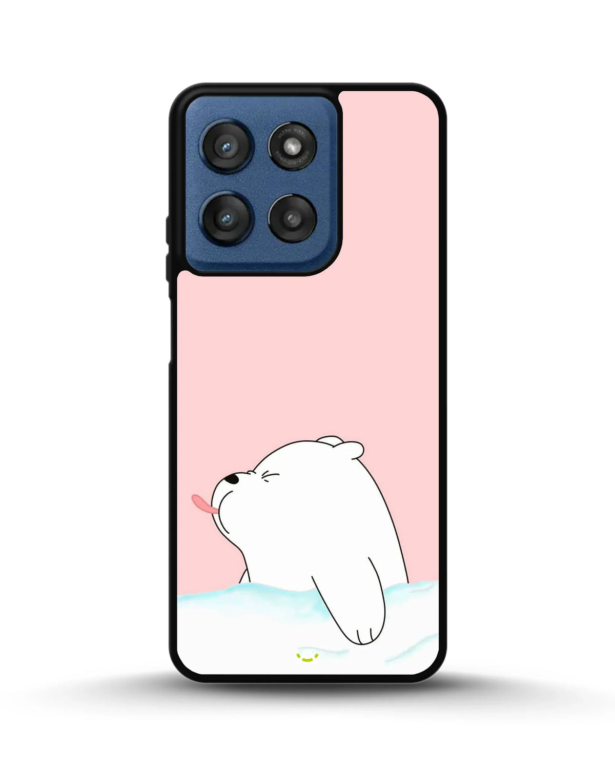 Cute Bear Tongue Out Phone Case - Glossy Aluminum Cover for iPhone, Samsung, Pixel, OnePlus & Vivo