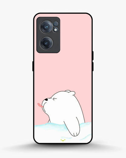 Cute Bear Tongue Out Phone Case - Glossy Aluminum Cover for iPhone, Samsung, Pixel, OnePlus & Vivo