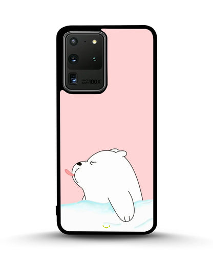 Cute Bear Tongue Out Phone Case - Glossy Aluminum Cover for iPhone, Samsung, Pixel, OnePlus & Vivo