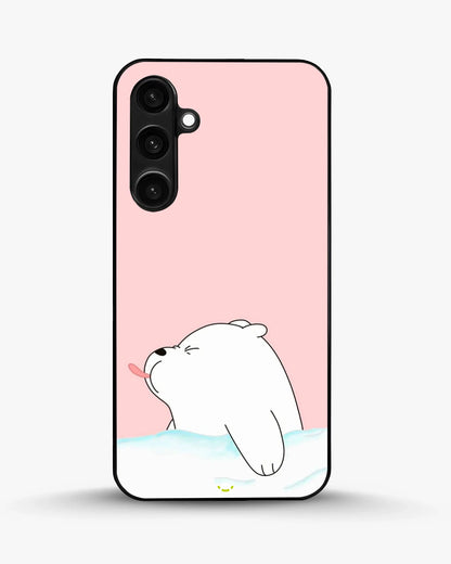 Cute Bear Tongue Out Phone Case - Glossy Aluminum Cover for iPhone, Samsung, Pixel, OnePlus & Vivo