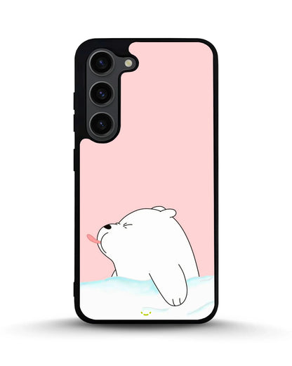 Cute Bear Tongue Out Phone Case - Glossy Aluminum Cover for iPhone, Samsung, Pixel, OnePlus & Vivo