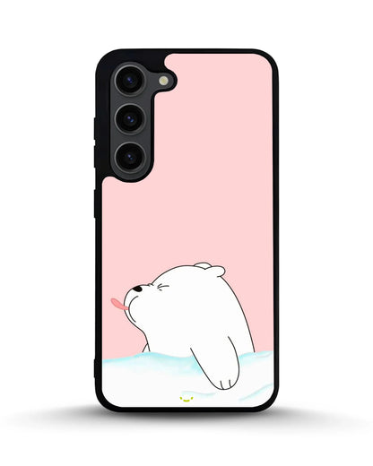 Cute Bear Tongue Out Phone Case - Glossy Aluminum Cover for iPhone, Samsung, Pixel, OnePlus & Vivo