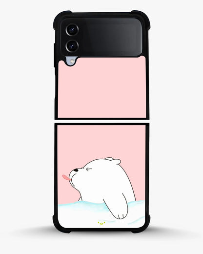 Cute Bear Tongue Out Phone Case - Glossy Aluminum Cover for iPhone, Samsung, Pixel, OnePlus & Vivo