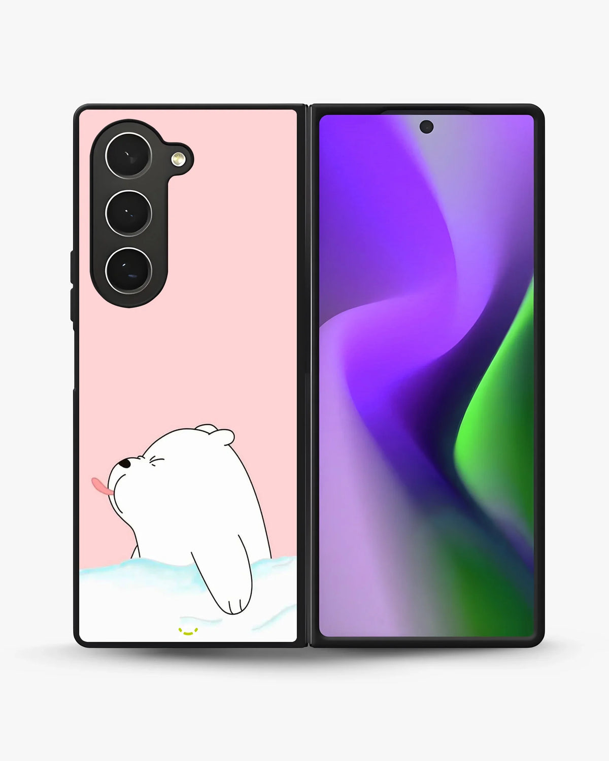 Cute Bear Tongue Out Phone Case - Glossy Aluminum Cover for iPhone, Samsung, Pixel, OnePlus & Vivo