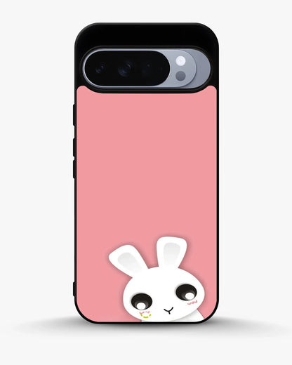 Cute Bunny Face Phone Case - Kawaii Pink & White Print for iPhone, Samsung, Pixel, OnePlus & Vivo
