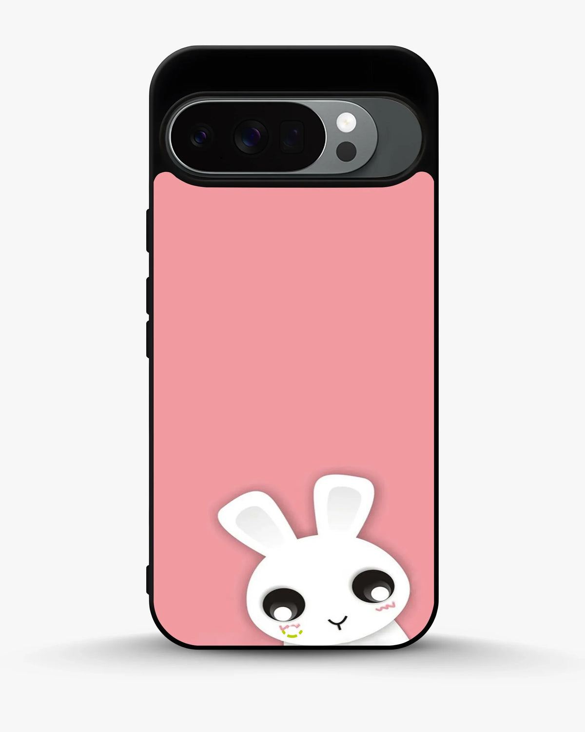 Cute Bunny Face Phone Case - Kawaii Pink & White Print for iPhone, Samsung, Pixel, OnePlus & Vivo