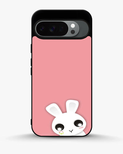 Cute Bunny Face Phone Case - Kawaii Pink & White Print for iPhone, Samsung, Pixel, OnePlus & Vivo