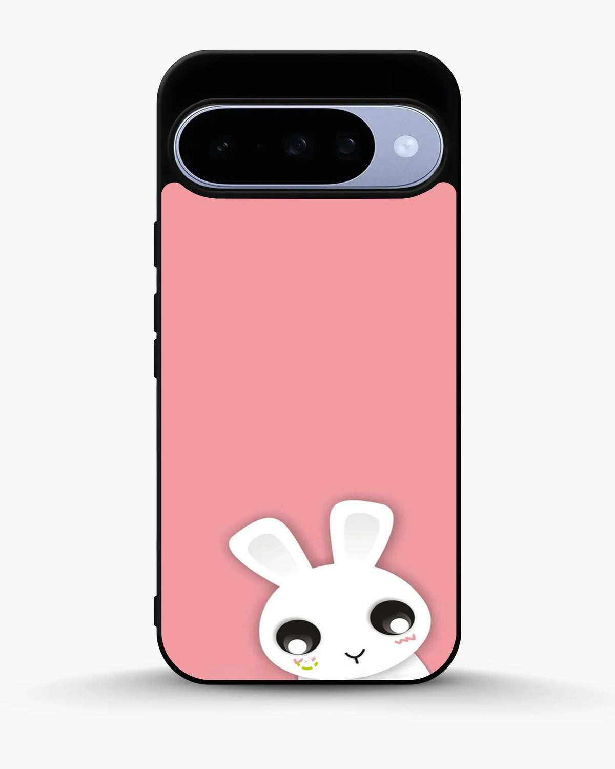 Cute Bunny Face Phone Case - Kawaii Pink & White Print for iPhone, Samsung, Pixel, OnePlus & Vivo