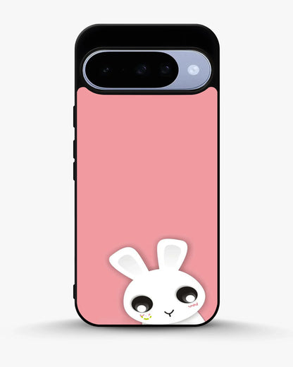 Cute Bunny Face Phone Case - Kawaii Pink & White Print for iPhone, Samsung, Pixel, OnePlus & Vivo