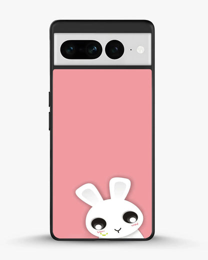 Cute Bunny Face Phone Case - Kawaii Pink & White Print for iPhone, Samsung, Pixel, OnePlus & Vivo
