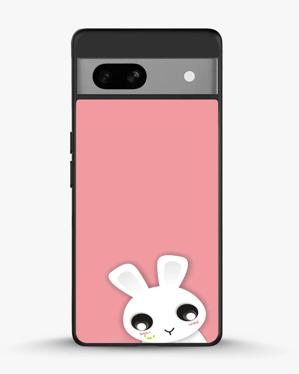 Cute Bunny Face Phone Case - Kawaii Pink & White Print for iPhone, Samsung, Pixel, OnePlus & Vivo