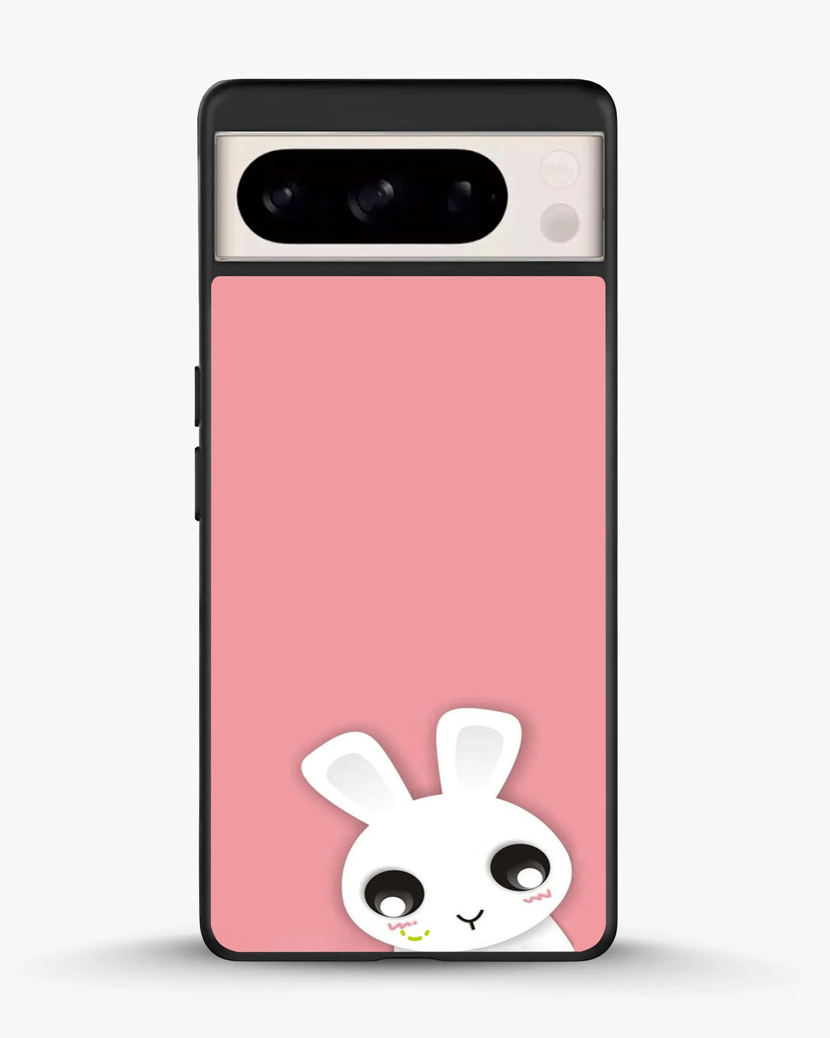 Cute Bunny Face Phone Case - Kawaii Pink & White Print for iPhone, Samsung, Pixel, OnePlus & Vivo