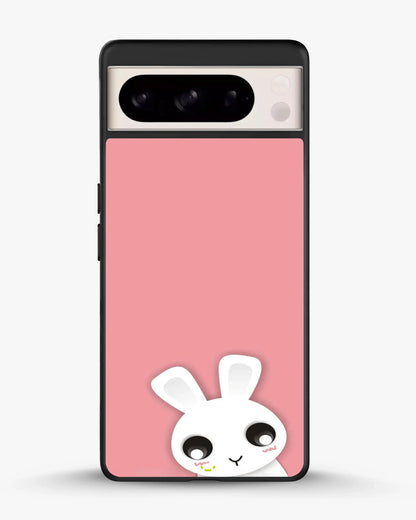 Cute Bunny Face Phone Case - Kawaii Pink & White Print for iPhone, Samsung, Pixel, OnePlus & Vivo