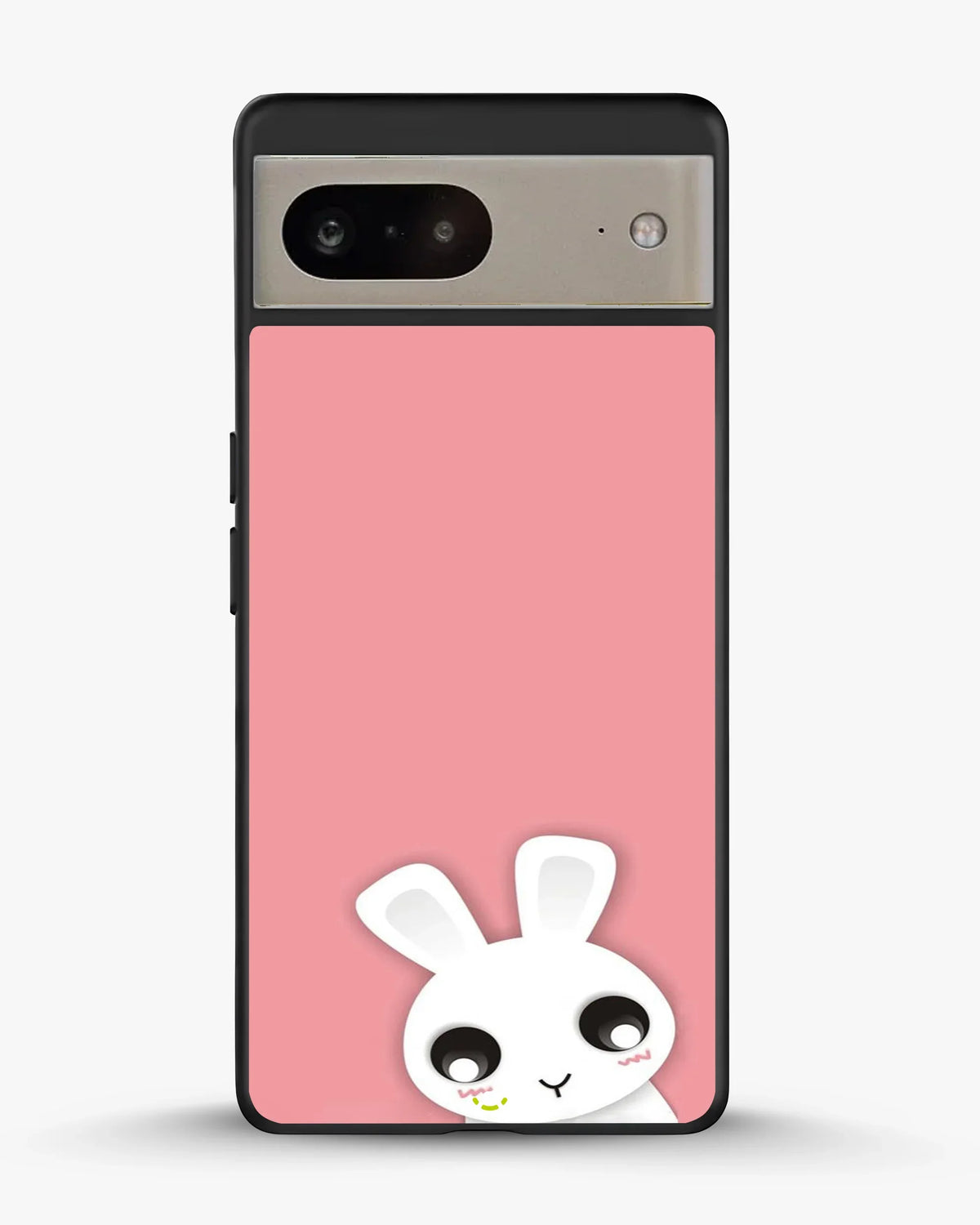 Cute Bunny Face Phone Case - Kawaii Pink & White Print for iPhone, Samsung, Pixel, OnePlus & Vivo