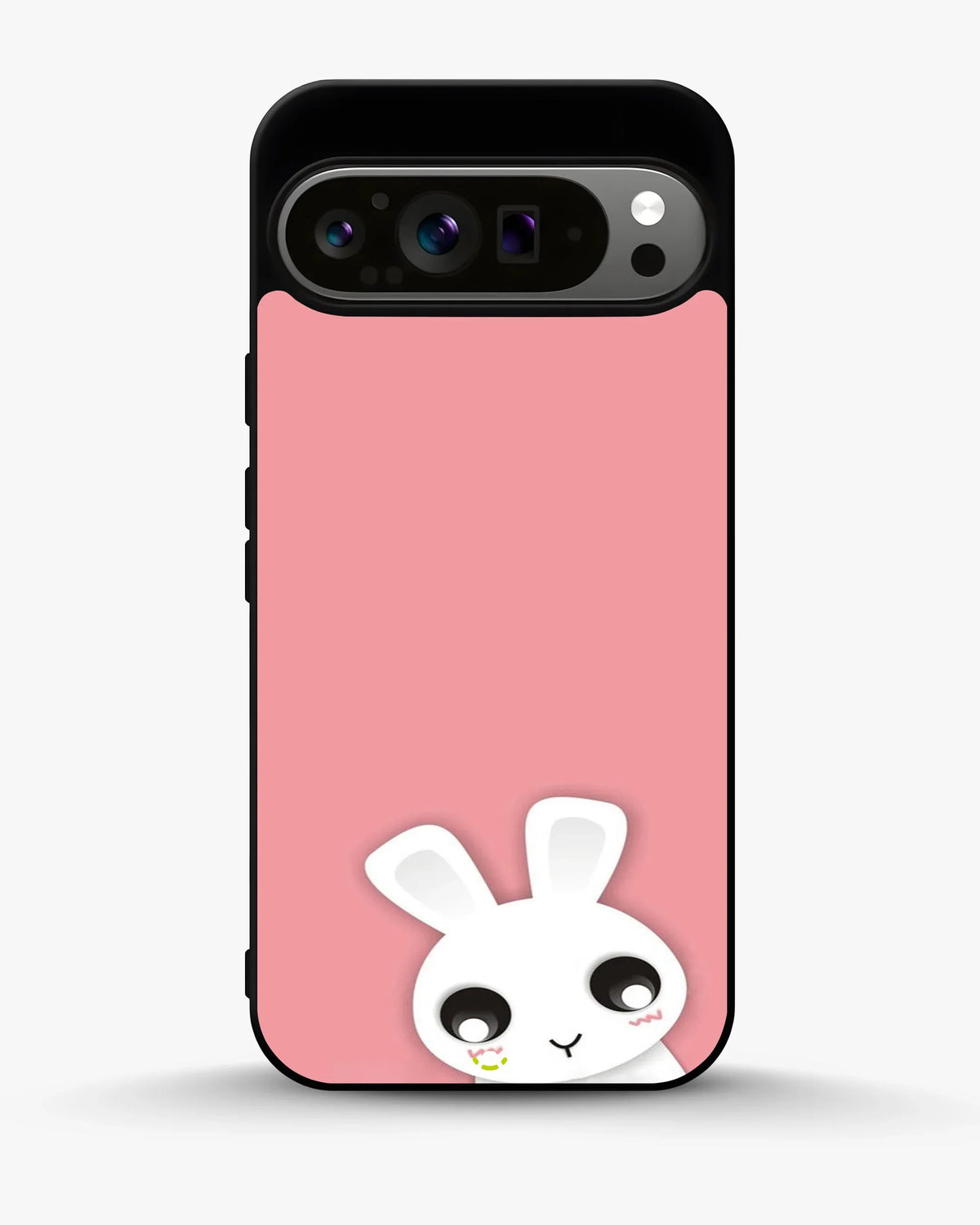 Cute Bunny Face Phone Case - Kawaii Pink & White Print for iPhone, Samsung, Pixel, OnePlus & Vivo