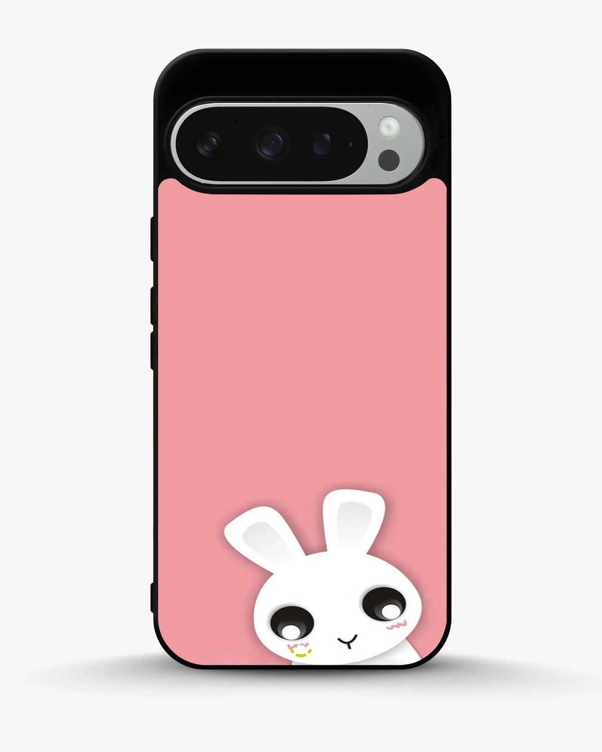 Cute Bunny Face Phone Case - Kawaii Pink & White Print for iPhone, Samsung, Pixel, OnePlus & Vivo