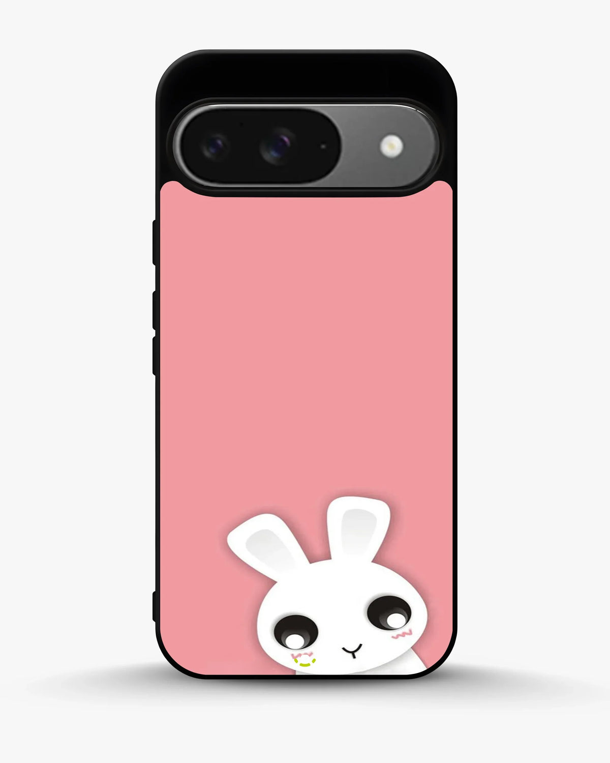 Cute Bunny Face Phone Case - Kawaii Pink & White Print for iPhone, Samsung, Pixel, OnePlus & Vivo