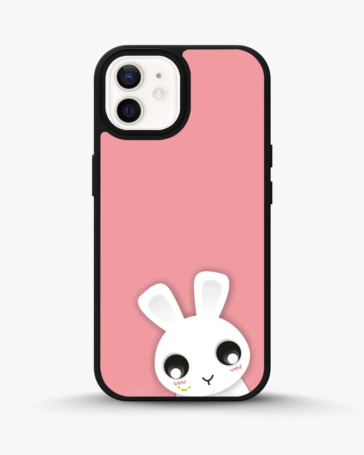 Cute Bunny Face Phone Case - Kawaii Pink & White Print for iPhone, Samsung, Pixel, OnePlus & Vivo